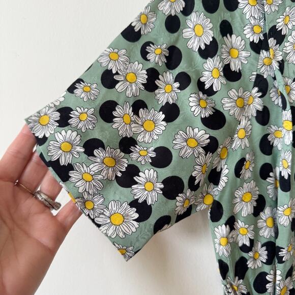 Sandro Divine Green Daisy Polkadot Playsuit Romper 36 / 2-4 / S - Picture 7 of 14